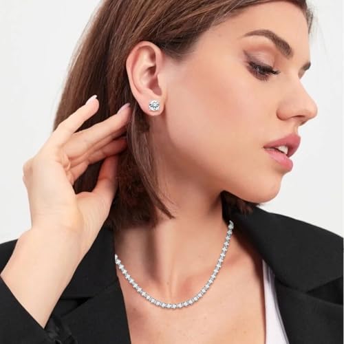 NEWITIN 13 Pieces Silver Jewelry Set for Women Stainless Steel Cuban Link Necklaces Bracelets Earrings Watch Ring Bling Cubic Zirconia Cuban Jewelry Set for Women Men - color: Silver Jewelry Set B