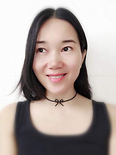 Black Bow Choker Sterling Silver Black Spinel Beads Bow Choker 13+2”