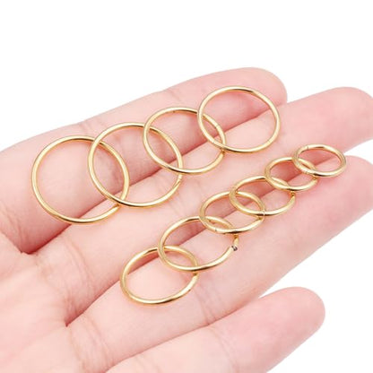 10PCS 16G Surgical Steel Hinged Clicker Segment Septum Lip Nipple Ring Hoop Cartilage Tragus Helix Sleeper Earrings Piercing Jewelry for Women Men 8mm 10mm 12mm 14mm 16mm - color: gold-tone