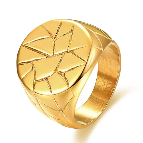 PCY Stainless Steel Gold Plated Men Women Band Ring - color: 18mm Gold YX