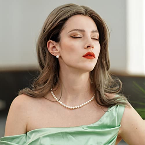 Freshwater Cultured AAAAA Quality Genuine Real Pearl Strand Necklace for Women Fine Jewelry Gifts for Her - size: 45.7 cm, 9.5 - 10.5 mm, style: AAA-Round