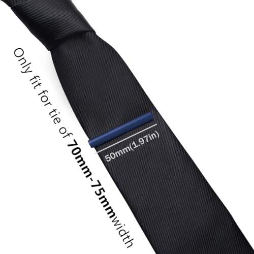 HONEY BEAR 5cm/5.4cm/6cm Mens Tie Clip Bar for Normal Size Steel Business Wedding Gift 1.97"/2.12"/2.36" - style: 5cm Blue