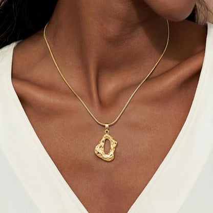 Boho Chunky Gold Statement Necklaces for Women Beach Jewelry Gifts | Versatile Everyday Wear, Pairs with Any Outfit, Ideal Gift for Any Occasion, Easy to Layer, Lightweight, Hypoallergenic - style: Hammered-Gold-A
