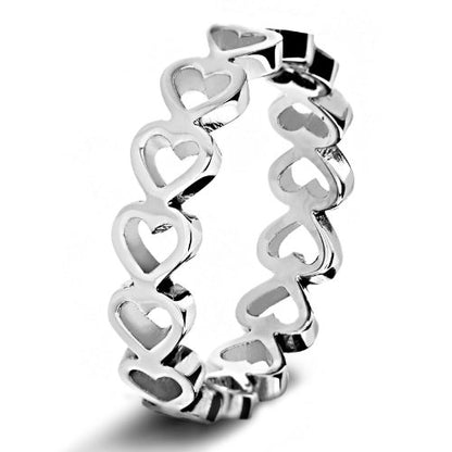 West Coast Jewelry ELYA Women's Open Heart Infinity Ring (5mm) | Crafted in solid stainless steel, this ring resists tarnish and stands up to daily wear, with a heart motif, at 5 mm wide.