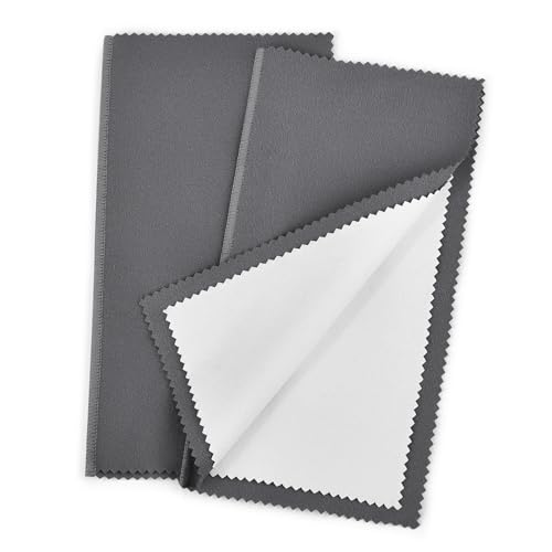 SEVENWELL Silver Polishing Cloth, Jewelry Cleaner Cloth for Sterling Silver Jewelry, Gold, Platinum, Silverware, Diamonds, Gemstones, Coins (20cm Dark Grey Silver Cloth) - color: 20cm Dark Grey Silver Cloth