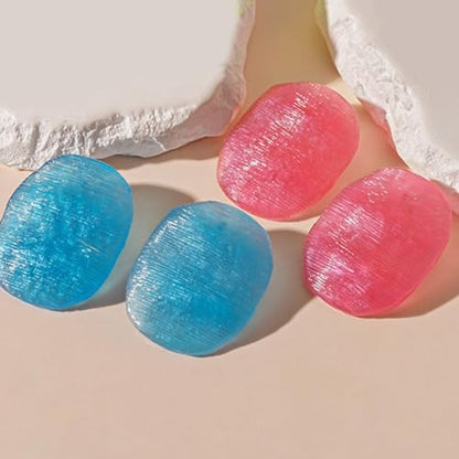 Trendy Resin Acrylic Statement Earrings for Women Chunky Geometric Round Drop Stud Styles Fashionable Modern Lightweight Dangle Earring Set - color: A:Pink