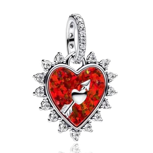 10 Pack Silver Bead Charms for Bracelets and Necklaces Pendant Dangle Beads Jewelry Gifts for Women Charm Set - color: Heart