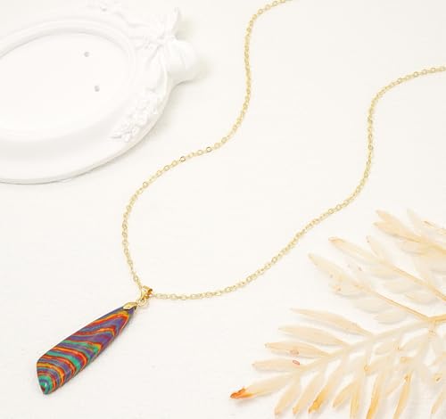 Nature Stone Necklaces for Women Boho Pendant Necklace 18K Gold Chain Necklaces - color: Flower Gold