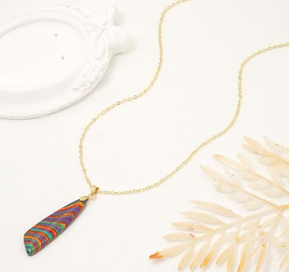 Nature Stone Necklaces for Women Boho Pendant Necklace 18K Gold Chain Necklaces - color: Flower Gold