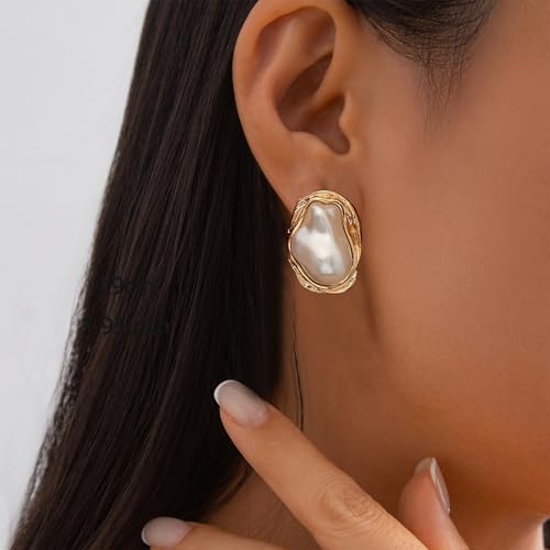 Baroque Pearl Earrings for Women Irregular Pearl Dangle Earrings Vintage Dangle Earring Bridal Wedding Jewelry - style: Style 4