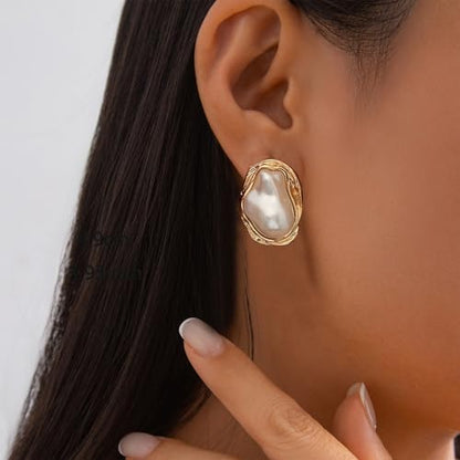 Baroque Pearl Earrings for Women Irregular Pearl Dangle Earrings Vintage Dangle Earring Bridal Wedding Jewelry - style: Style 4