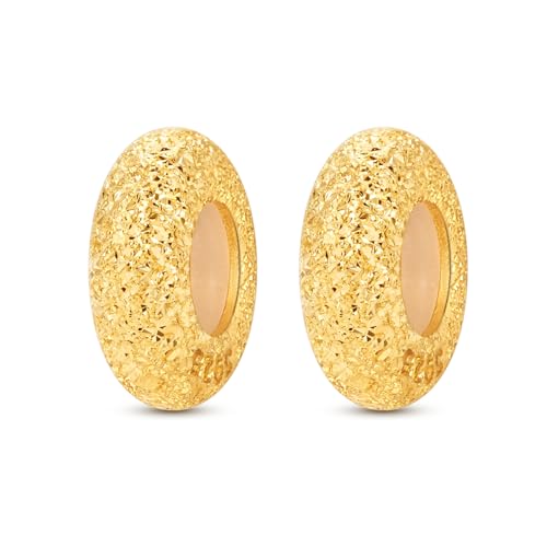 2pcs Stopper Spacer Beads for Pandora Bracelets, Sterling Silver Cross Ladybug Clip Spacer Charms For Bracelet DIY Jewelry Gift - color: Gold Plated CZ