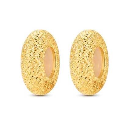 2pcs Stopper Spacer Beads for Pandora Bracelets, Sterling Silver Cross Ladybug Clip Spacer Charms For Bracelet DIY Jewelry Gift - color: Gold Plated CZ