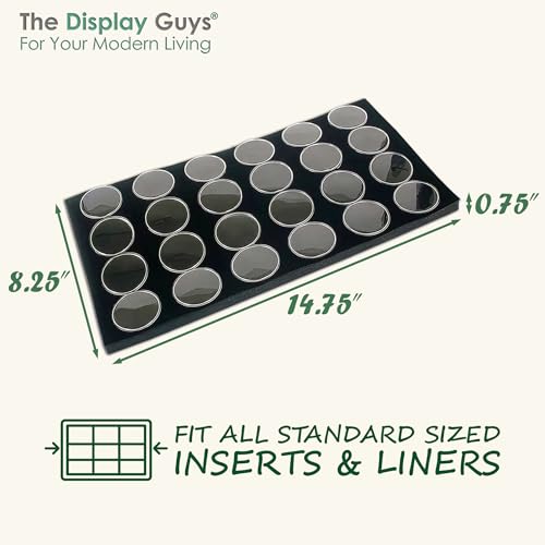 2-Pack 24-Jars Velvet Foam Padding Jewelry Container Inserts - Tray/Case Liners - Large Gem, Beads, Collectibles Storage Box (Black) by The Display Guys - color: Black, size: Jars - 24