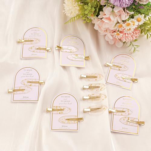 16PCS No Bend Hair Clips and Glitter Gold Bangs Clips - Makeup Ready Hair Setting Kit with Bridesmaid Proposal Gift - color: 16Pcs（8 Cards）Gold Glitter hair clips