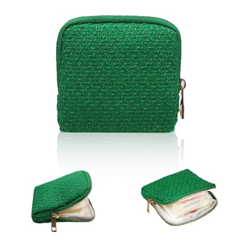 Stratalife Small Travel Jewelry Case, Qulited Storgae Pouch | Portable Jewelry Organizer for Gemstones Healing Crystal & Bracelets Bangles, 6 Pouches Ring Holder with Zipper, Green - color: Quilted Green