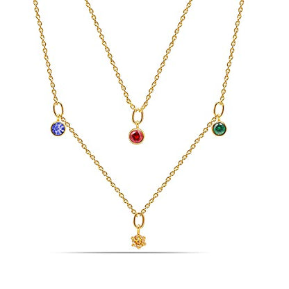 LeCalla Italian Sterling Silver Layered Necklace Handmade Multi Row Layering Necklaces for Women - color: Zirconia Layered