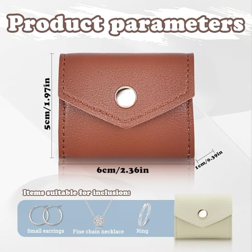 Mini Travel Jewelry Roll Bag with Buckle, Foldable Multifunctional Mini Travel Jewelry Case, Jewelry Roll Storing Rings, Necklaces, Earrings (White) - color: White