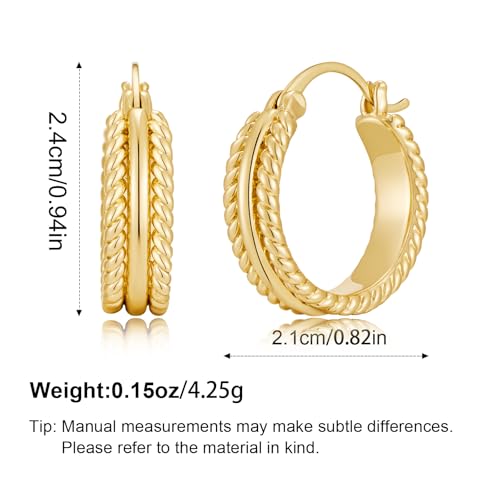 Two Tone Silver and Gold Plated Hoop Earrings for Women Mixed Metal Hypoallergenic Statement Valentines Jewelry Gifts - style: Gold Hoops