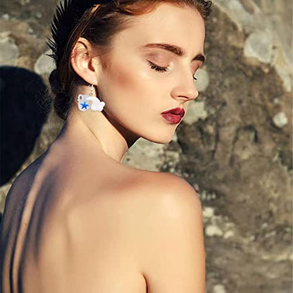 6 Pairs Irregular Ocean Nautical Anchor Rudder Earrings Personality Earthen Jar/Starfish/Fishbone Drop Dangle Earrings Jewelry Gifts For Women