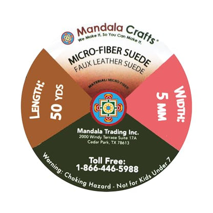 Mandala Crafts 5mm Rust Faux Suede Vegan Leather, Jewelry Making | 50 Yards Durable Flat Leather Strings, Laces & Strips for Bracelets, Necklaces, Braiding, Dream Catchers Supplies & Chokers - color: Rust, size: 5mm 50 Yards