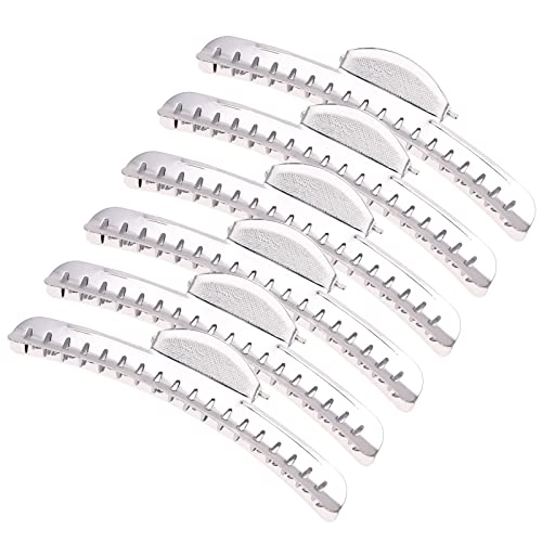 Vintage of Metal Finger Wave Hair Clips Clamps Aluminum Tip Finger Hair Clips Modeling Clamps Suitable for home and outdoor (12PCS Silver) - color: Silver