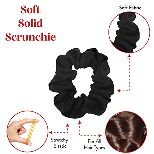 9 Pack Scrunchies Hair Ties (6 White 3 Black) - color: 6 White 3 Black