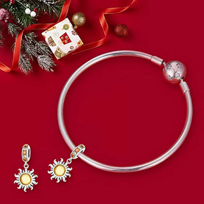 925 Sterling Silver Charms for Bracelet Jewelry Gifts for Women - color: Sun
