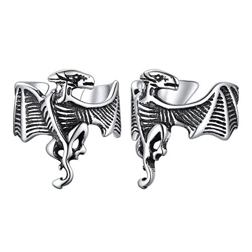 ChicSilver 925 Sterling Silver Ear Cuffs Non-Piercing Cartilage Earrings: Various Styles, Conch Cuffs (with Gift Box) - style: I: Dinosaur Cuff