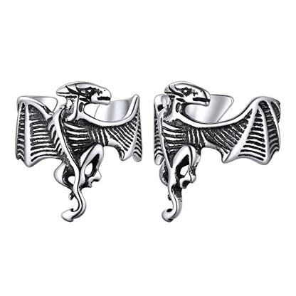 ChicSilver 925 Sterling Silver Ear Cuffs Non-Piercing Cartilage Earrings: Various Styles, Conch Cuffs (with Gift Box) - style: I: Dinosaur Cuff