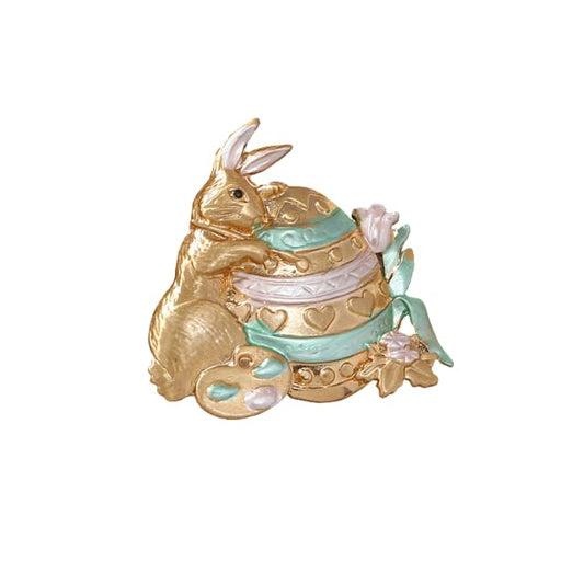Vintage Golden Easter Rabbit Brooch Pin Badge for Women Man Animal Bunny Brooches Cute Pins Accessory Jewelry Gift for Dress Hat Bag Outfits - color: Style B