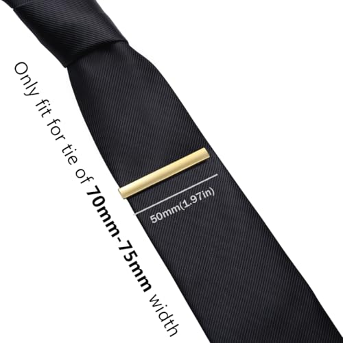 HONEY BEAR 5cm/5.4cm/6cm Mens Tie Clip Bar for Normal Size Steel Business Wedding Gift 1.97"/2.12"/2.36" - style: 5cm Shinny Gold