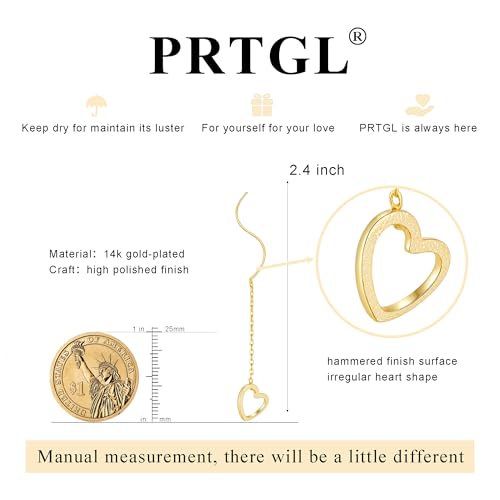 Dangle Earrings for Women - 14K Gold/White Gold/Rose Gold Plated Butterfly Heart Star Hoop Chain Long Tassel Cubic Zirconia CZ Dangle Earrings - color: gold heart