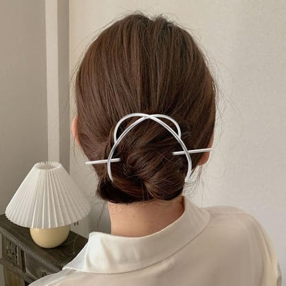 Minimalist X-Shaped Hair Pins for Bun Holder, Gold Silver Rose Gold, Metal Hair Stick Accessories, 3 Pack