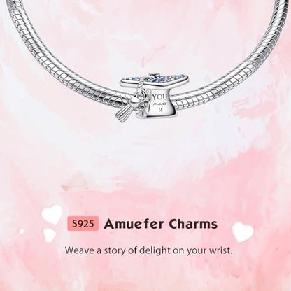 S925 Bead Pendant Charms for Bracelets Necklaces, Compatible with Pandora, Jewelry Making DIY - style: Grad Cap Silver Charm