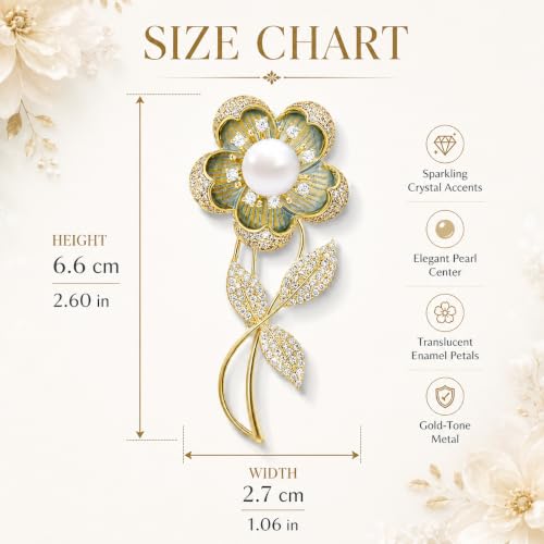 Flower Brooch for Women Rhinestone Pearl Zirconia Flower Lapel Pin Birthday Holiday Gift for Mother Wife Girlfriend - color: 07