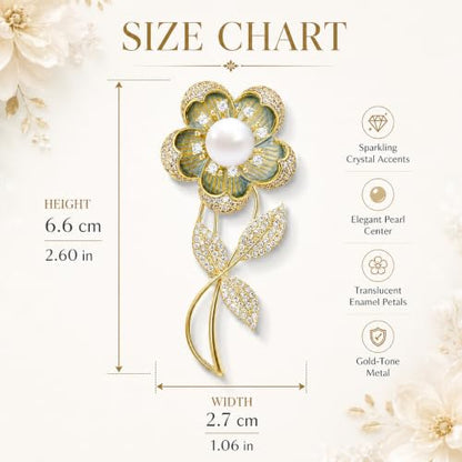 Flower Brooch for Women Rhinestone Pearl Zirconia Flower Lapel Pin Birthday Holiday Gift for Mother Wife Girlfriend - color: 07