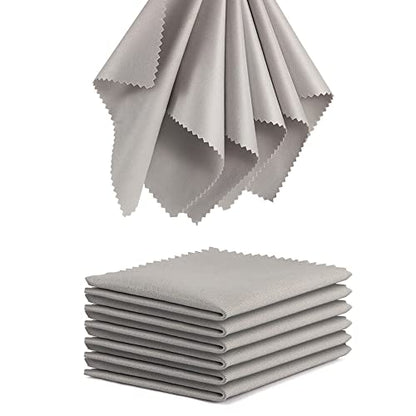 TRIUMPH VISION Eyeglass Cleaning Cloth Glasses Cleaner Microfiber 12 Pack | Eye Glass Eyewear Sunglass Wipes Clean Polish Dry Lens Screen Jewelry Watch Mirror Streak Scratch Lint Free Thick Soft 12Pack - color: Grey, size: 6x7