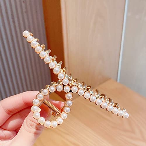 Hair Claw, Pearl Hair Clip, Strong Hold Hair Jaw Clips for Thick Hair, Fashion Hair Clips Accessories Gift for Women Girls Daughter Girlfriend - color: Small pearl hairpin