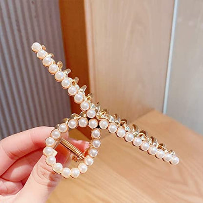 Hair Claw, Pearl Hair Clip, Strong Hold Hair Jaw Clips for Thick Hair, Fashion Hair Clips Accessories Gift for Women Girls Daughter Girlfriend - color: Small pearl hairpin