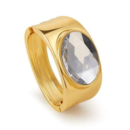 YBMYCM Gold Chunky Bangle Bracelets with Acrylic Inlay for Women Trendy Wide Chunky Cuff Bracelets Hammered Irregular Wrist Cuff Wrap Bracelet - style: Gold white