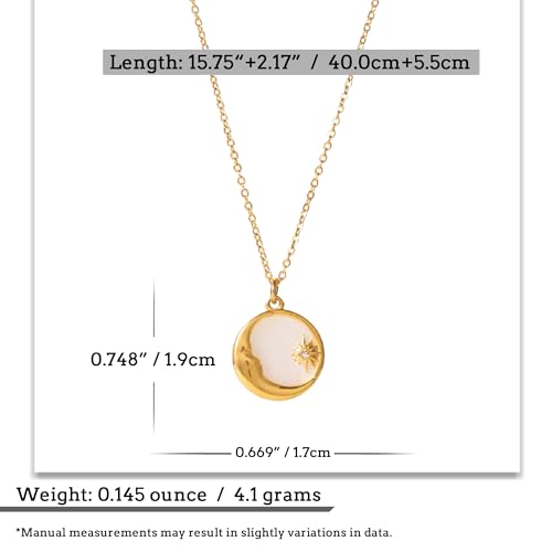 Unisex Celestial Gold Pendant Necklaces, Sun/Moon/Star/Angle Celestial Elements Unisex Choker Gold Lover Chains for Men and Women Jewelry - color: Gold Chain - Sun & Moon