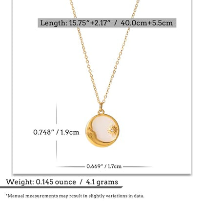 Unisex Celestial Gold Pendant Necklaces, Sun/Moon/Star/Angle Celestial Elements Unisex Choker Gold Lover Chains for Men and Women Jewelry - color: Gold Chain - Sun & Moon