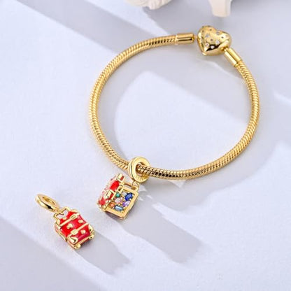 14K Gold Plated Charms for Bracelets Necklace Star Moon Cross Beads Woman | 925 Sterling Silver Charms Butterfly Cute Cat Dog Evil Eye Lucky Bracelet Beads Aesthetic Peandant Jewelry Gift for Mom - color: gold travel bag