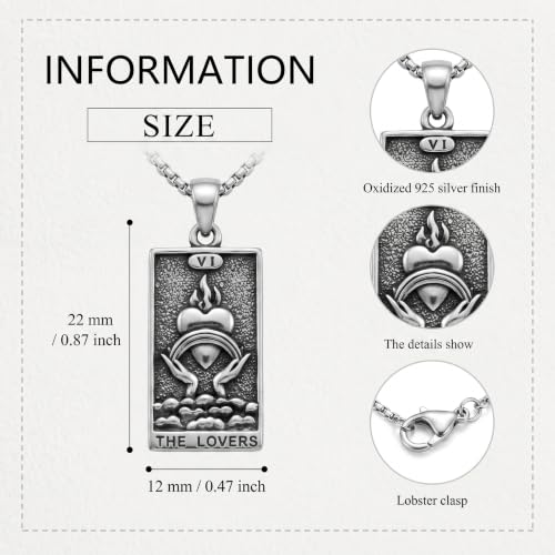 YAFEINI Cat Tarot Necklace 925 Sterling Silver Cat Tarot Pendant Necklace Jewelry Gifts for Women - style: Tarot