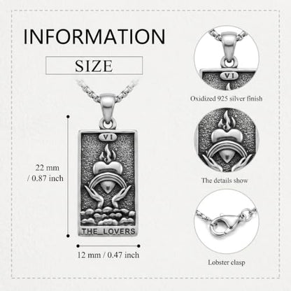 YAFEINI Cat Tarot Necklace 925 Sterling Silver Cat Tarot Pendant Necklace Jewelry Gifts for Women - style: Tarot