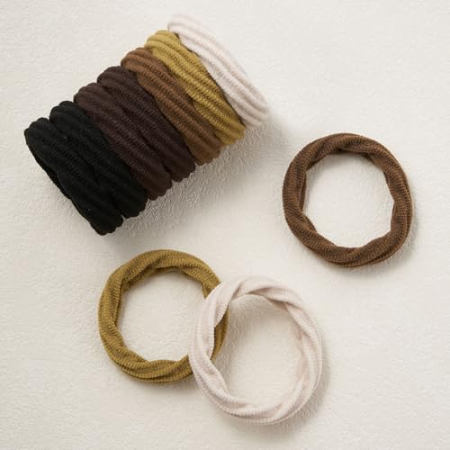 QIUTIMIY 10 Pcs No Damage Hair Ties Thick Hair Elastic Rubber Bands Hair Accessories Scrunchies Seamless for Women - color: Style 11