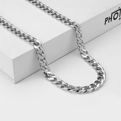 Miami Curb Cuban Link Chain for Men 9mm/12mm Width Chunky Hip Hop Necklace Curb Chains Length Chain 20"/22" for Men Women - color: Silver 12mm-