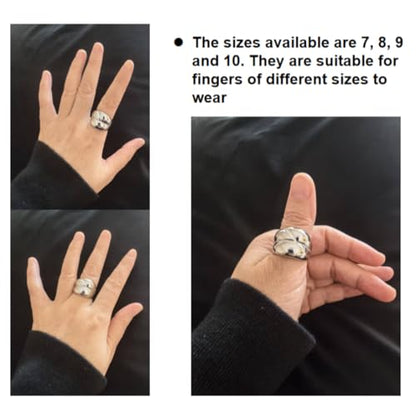 Gold Jewelry The Ring Of Power For Women Gift Shiny Chunky Rings Non Tarnish With 24K Gold Plated Engagement - color: silver