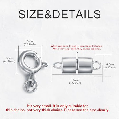925 Sterling Silver Lobster Clasp for DIY Necklace Bracelet Jewelry Making, Double Spring Clasp with Closed Jump Rings, Necklace Extender Clasp Connector Bracelet Extension (Style 17) - style: Style 17